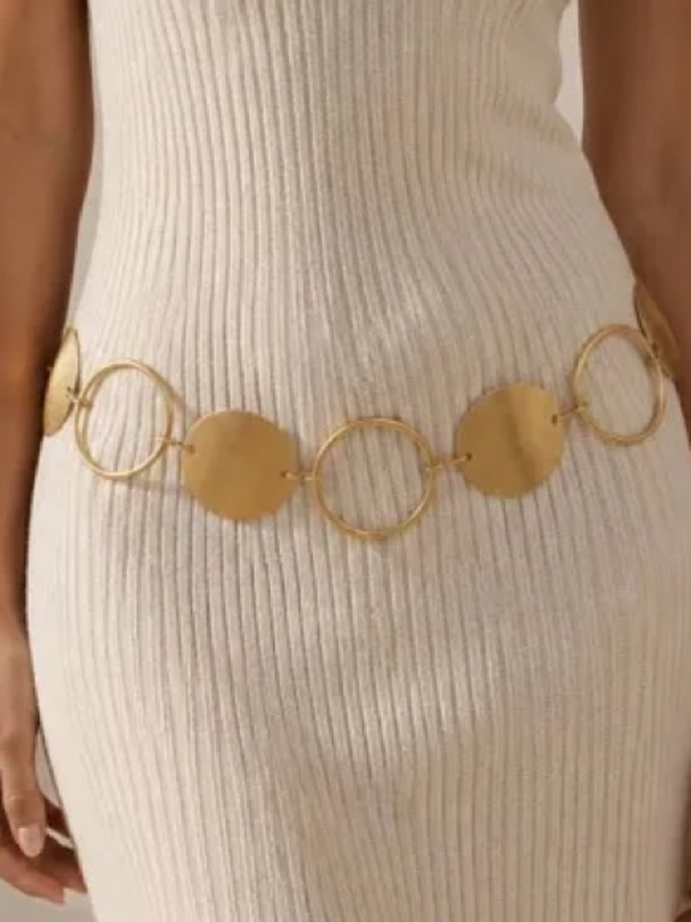 Gold Circle Link Waist Chain Belt